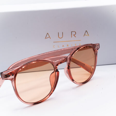 Aura Clarity Serene FL-41 Migraine Glasses – Soft Blush Frame | Photophobia & Migraine Relief Eyewear