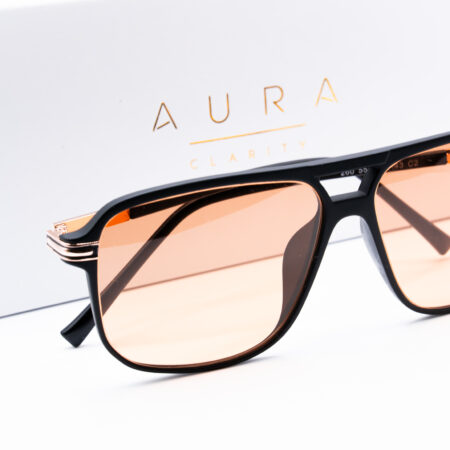 Aura Clarity Solace FL-41 Glasses – Matte Black Frame | Migraine Relief & Light Sensitivity Eyewear