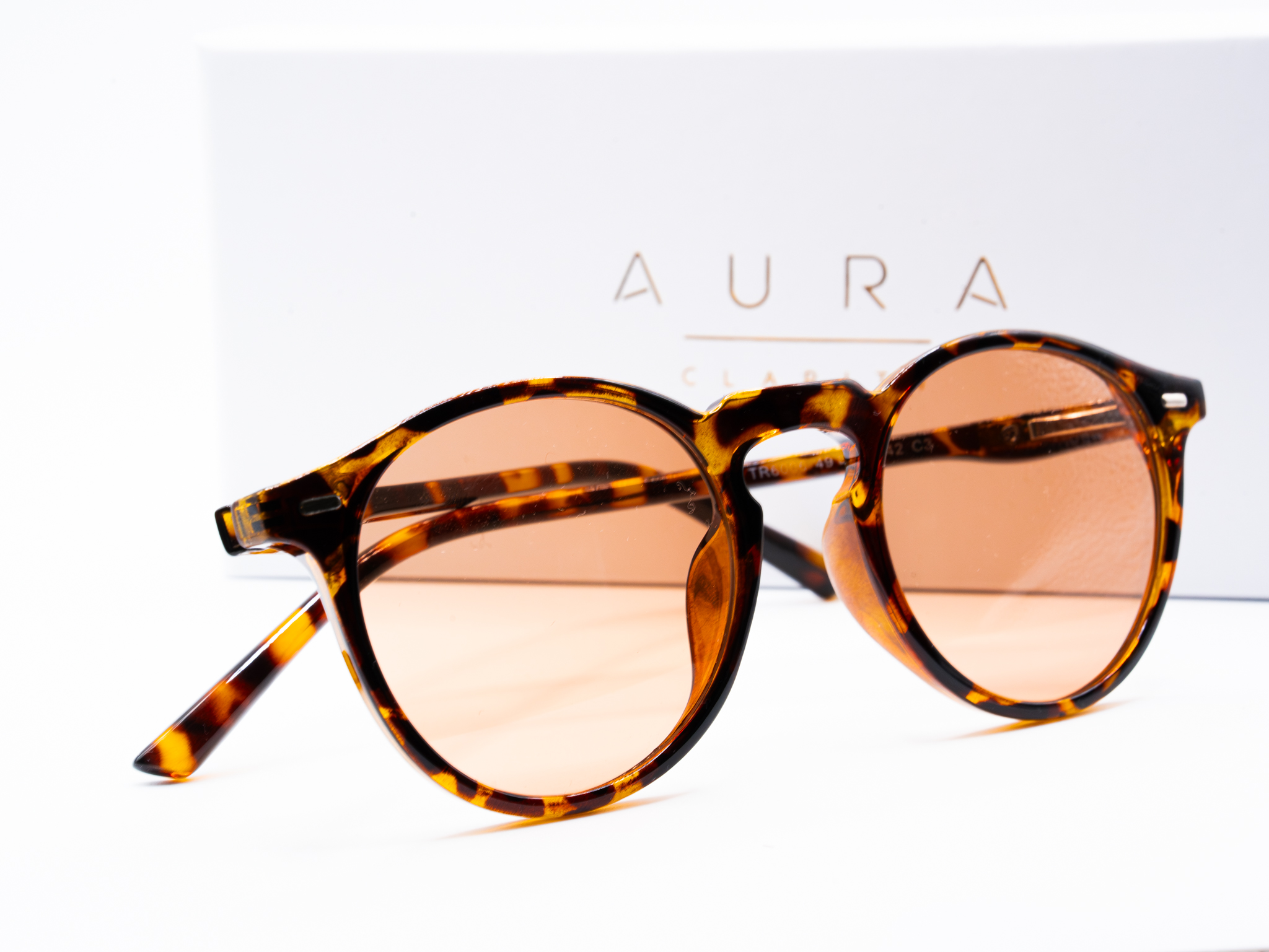 Aura Clarity Oasis FL-41 Migraine Glasses – Brown Tortoise Frame | Light Sensitivity & Chronic Migraine Relief Eyewear