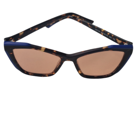 Aura Clarity Nirvana Frame – FL-41 tinted cat-eye glasses with amber lenses and tortoiseshell arms.Migraine glasses for light sensitivity